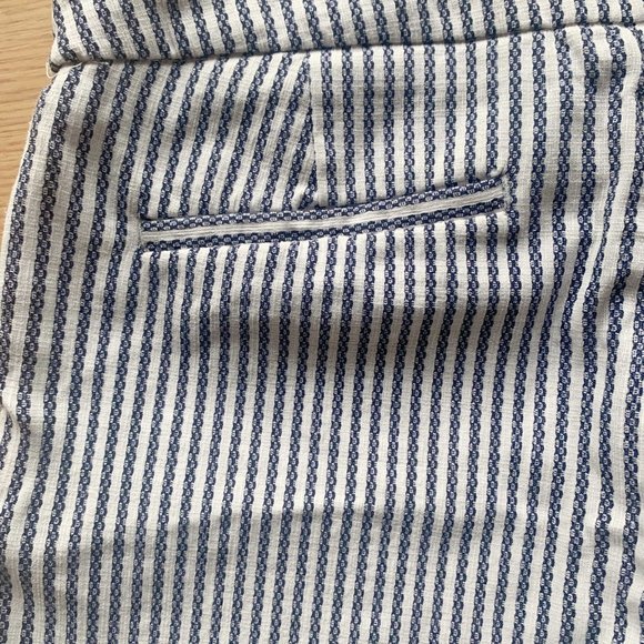 RACHEL ZOE Blue White Pinstripe Nautical Stretch Cropped Ankle Pant Sz 6 - Picture 6 of 11